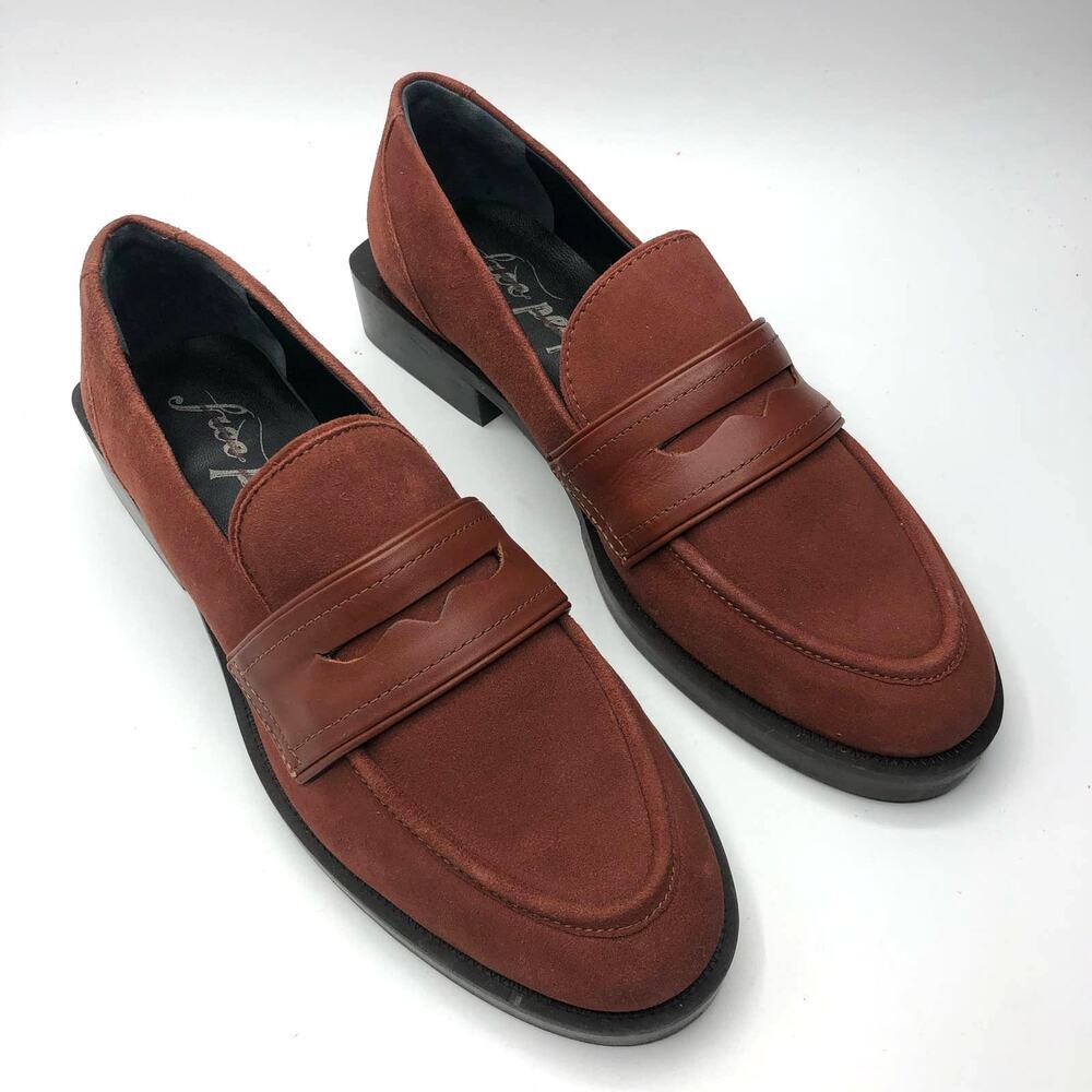 Free People Womens Lennox Loafers Brown Size EU 38 / US 8 - Picture 2 of 10